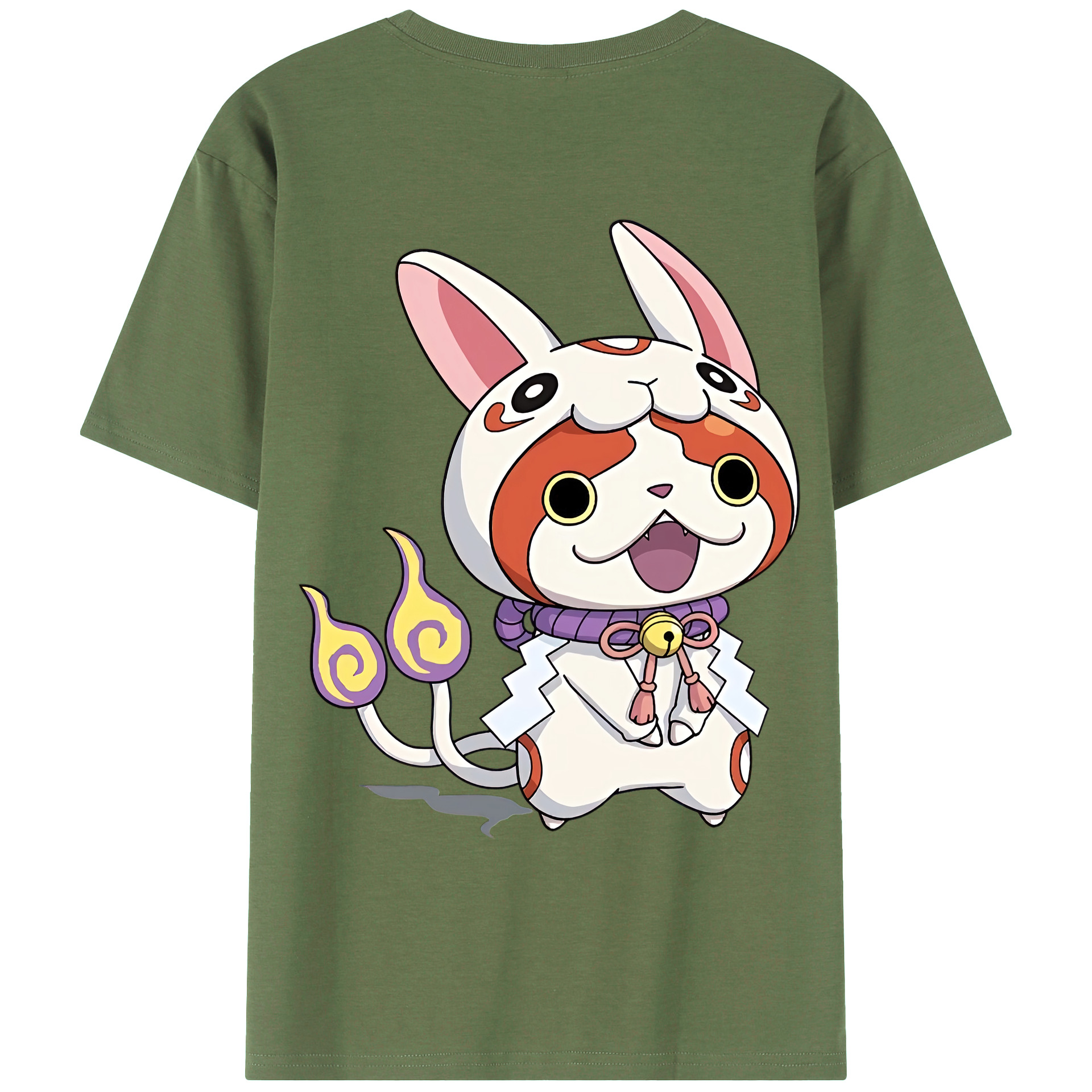 （画像用） 妖怪ウォッチ Yo-kai Watch 綿100％ メンズ半袖Tシャツ（バックプリント） 通気性